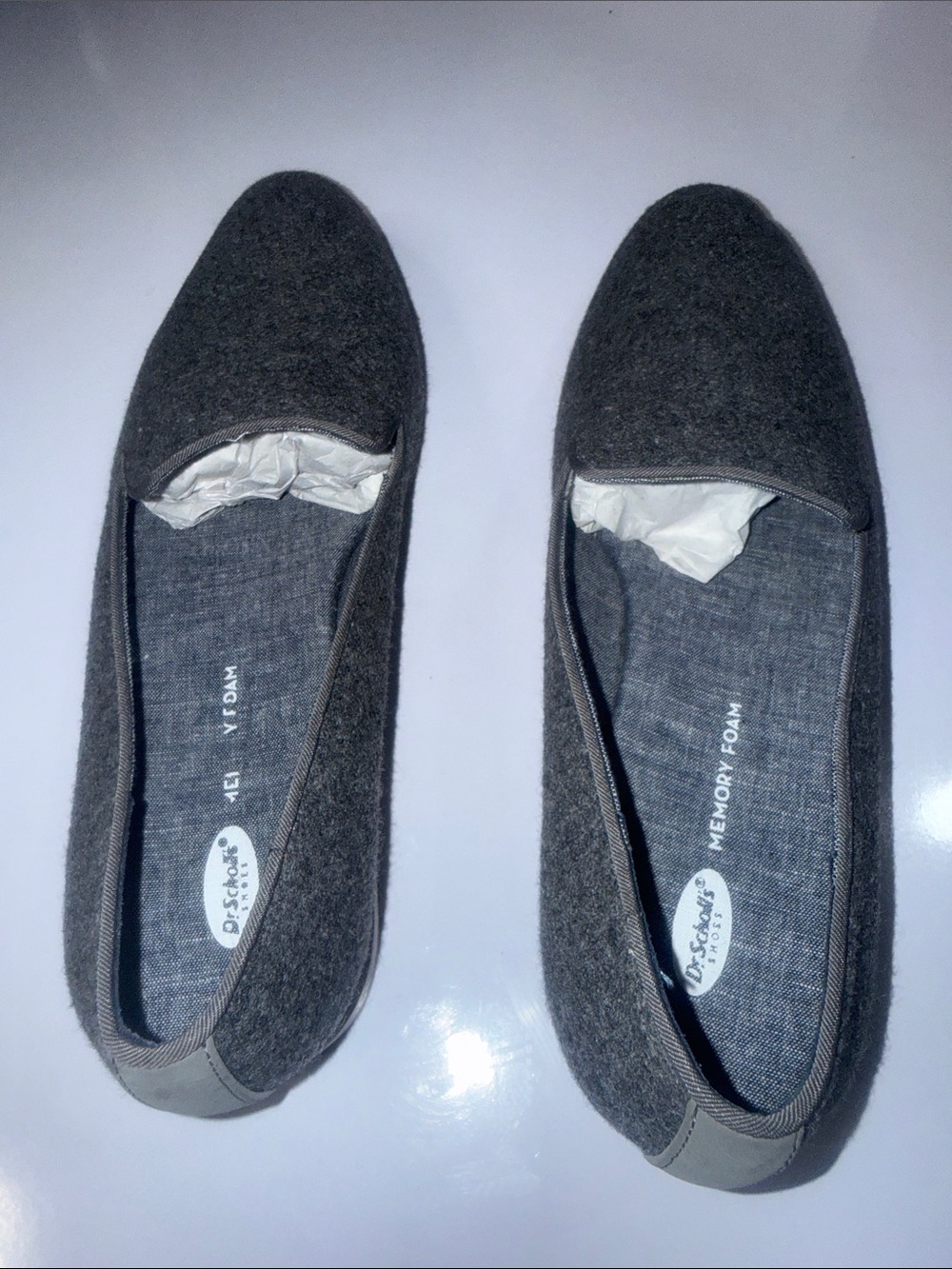 Dr. Scholl's Women's Charcoal Felt Memory Foam Slip-Ons Size
